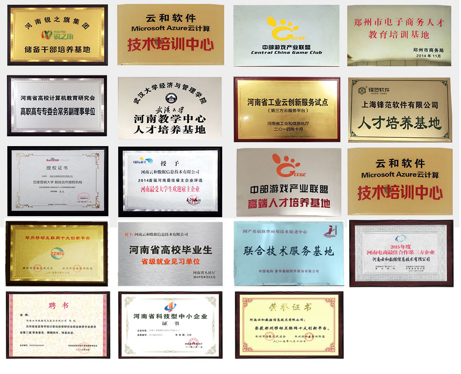 獲得榮譽-河南云和數據信息技術有限公司